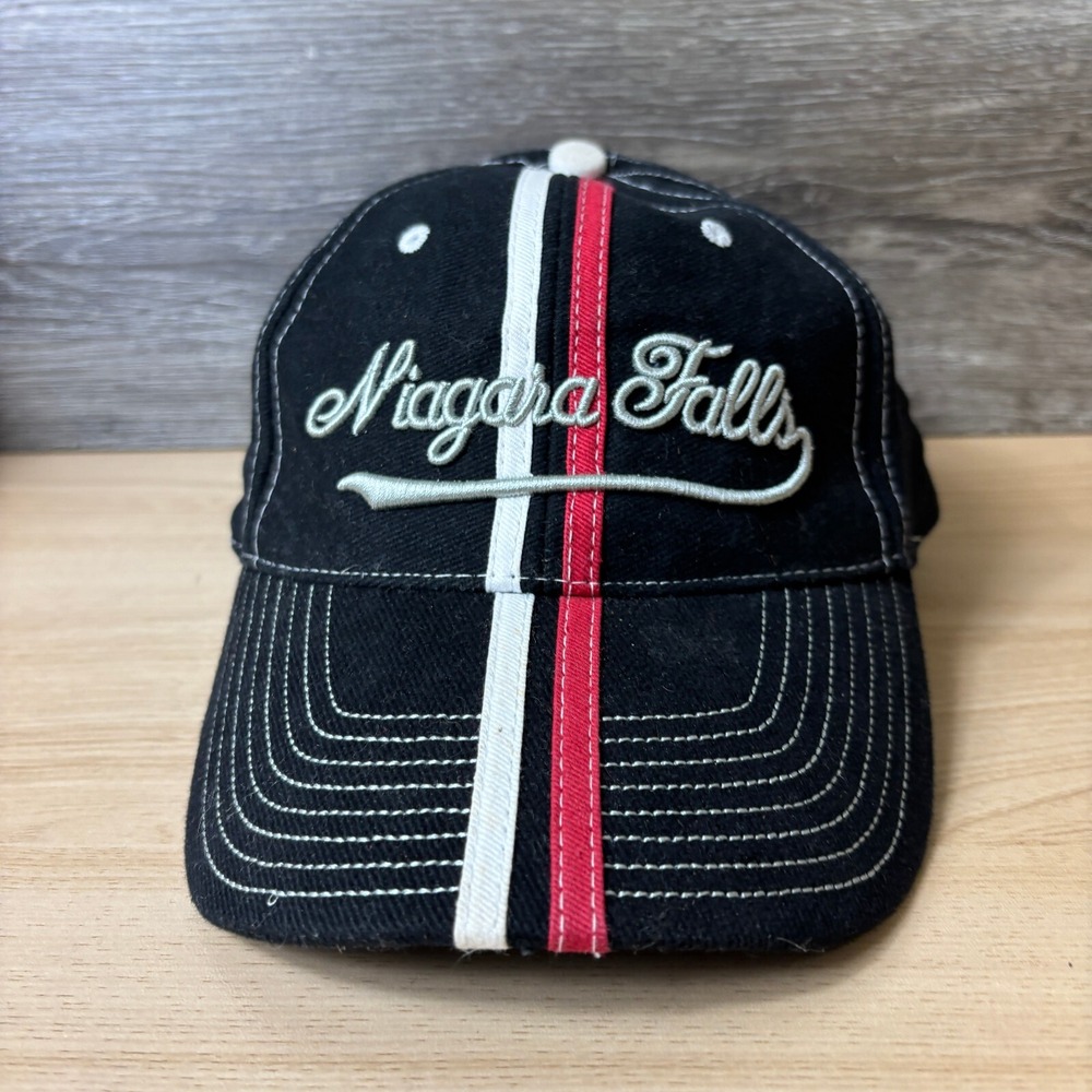 Niagara‎ Falls Hat Cap Strap Back Black Striped Canada Adjustable